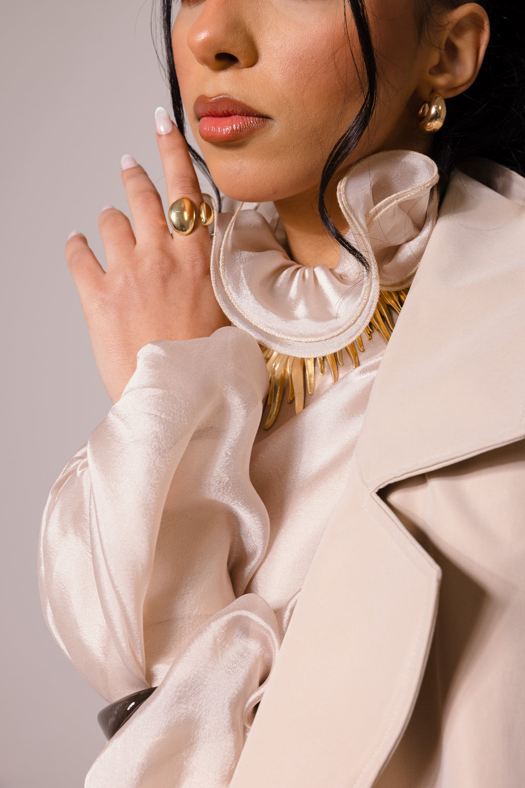Ruffled Bow Collar Blouse