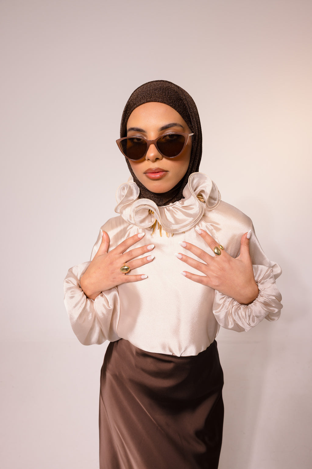 Ruffled Bow Collar Blouse