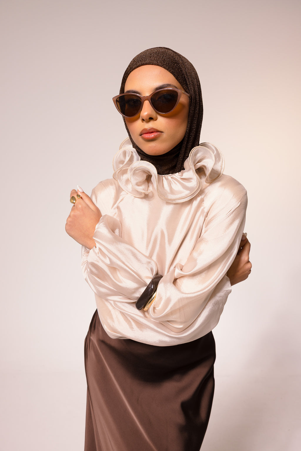 Ruffled Bow Collar Blouse